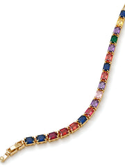 Multicolour Baguette Tennis Bracelet
